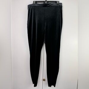 J. Crew Navy Black Velvet Pull-On Stretch Pants Size L Style K3653